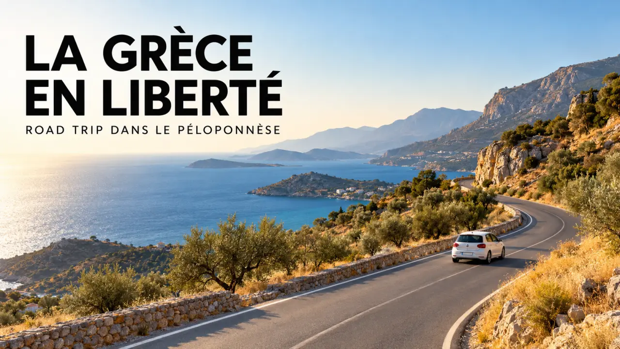 Road trip Grèce sur une route côtière du Péloponnèse