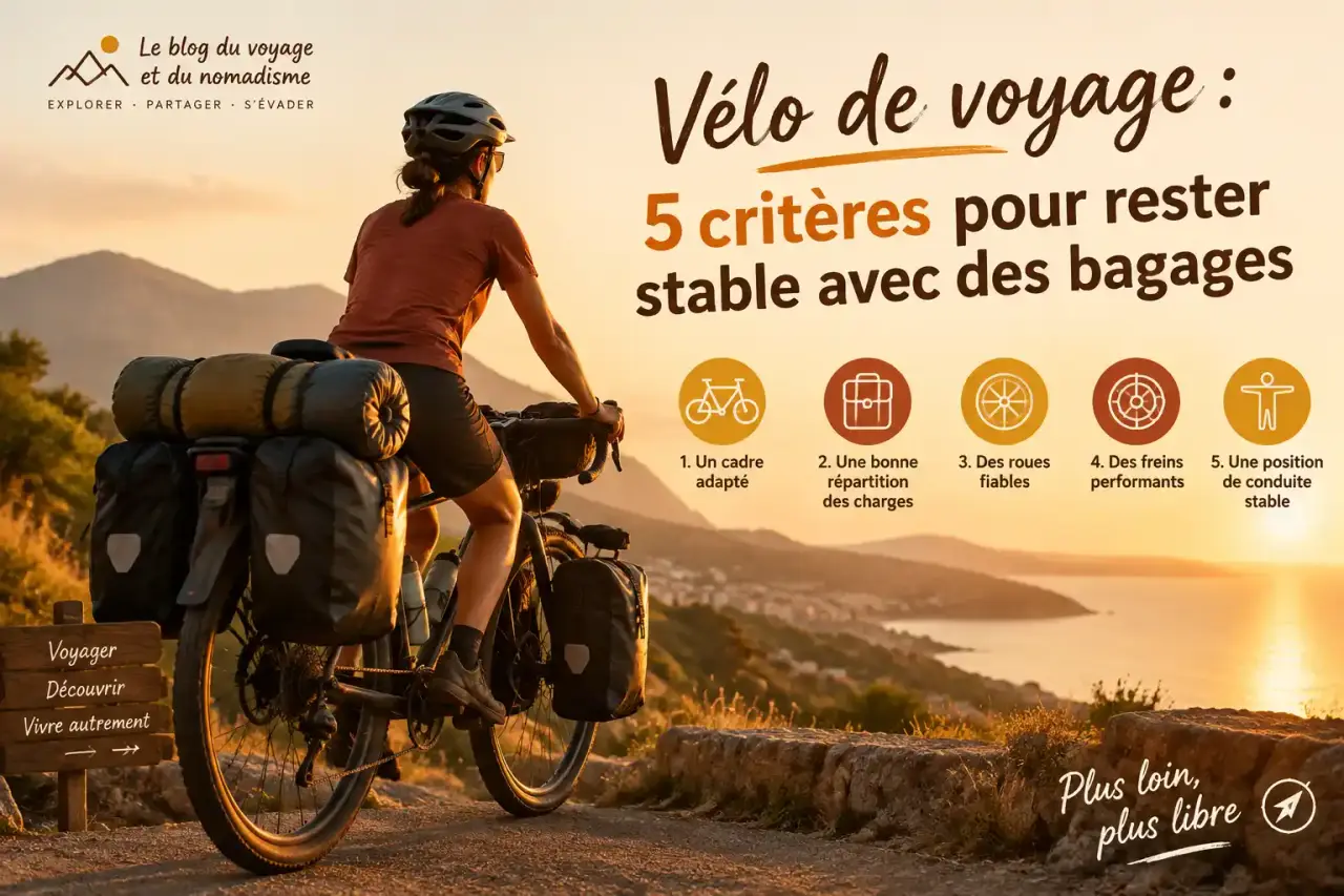 Vélo de voyage : 5 critères pour rester stable avec des bagages