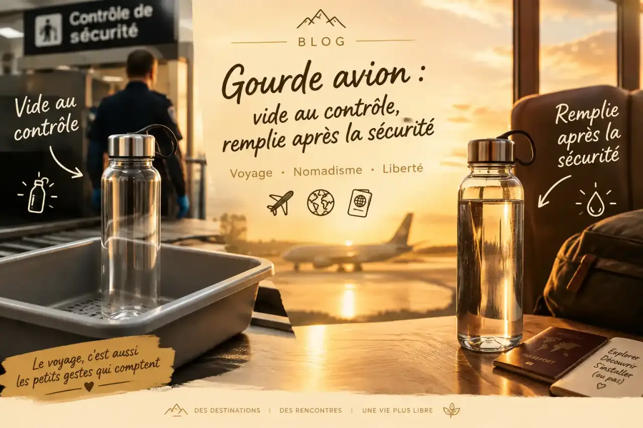 Gourde avion : vide au contrôle, remplie après la sécurité