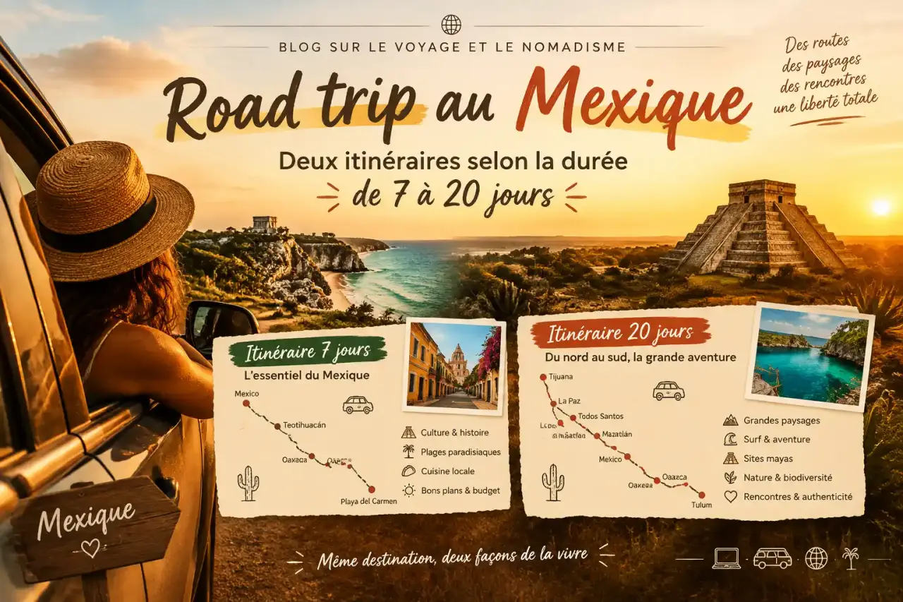 Road trip au Mexique : deux itinéraires selon la durée, de 7 à 20 jours